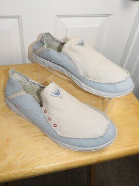 Columbia Men's PFG Bahama Vent Slip-On Boat Shoes Two Tone Gray Size 9.5
